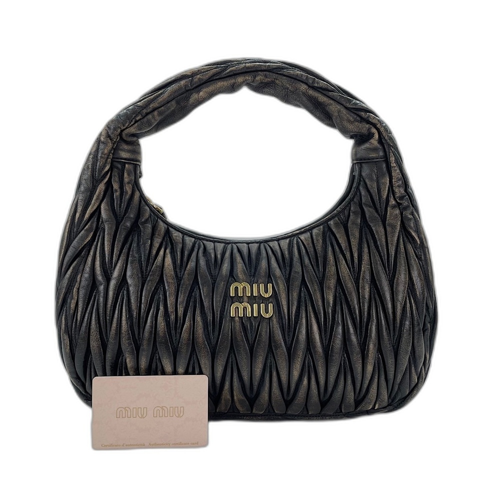 Miu Miu Miu Wonder Matelassé Handbag, Leather, Brown